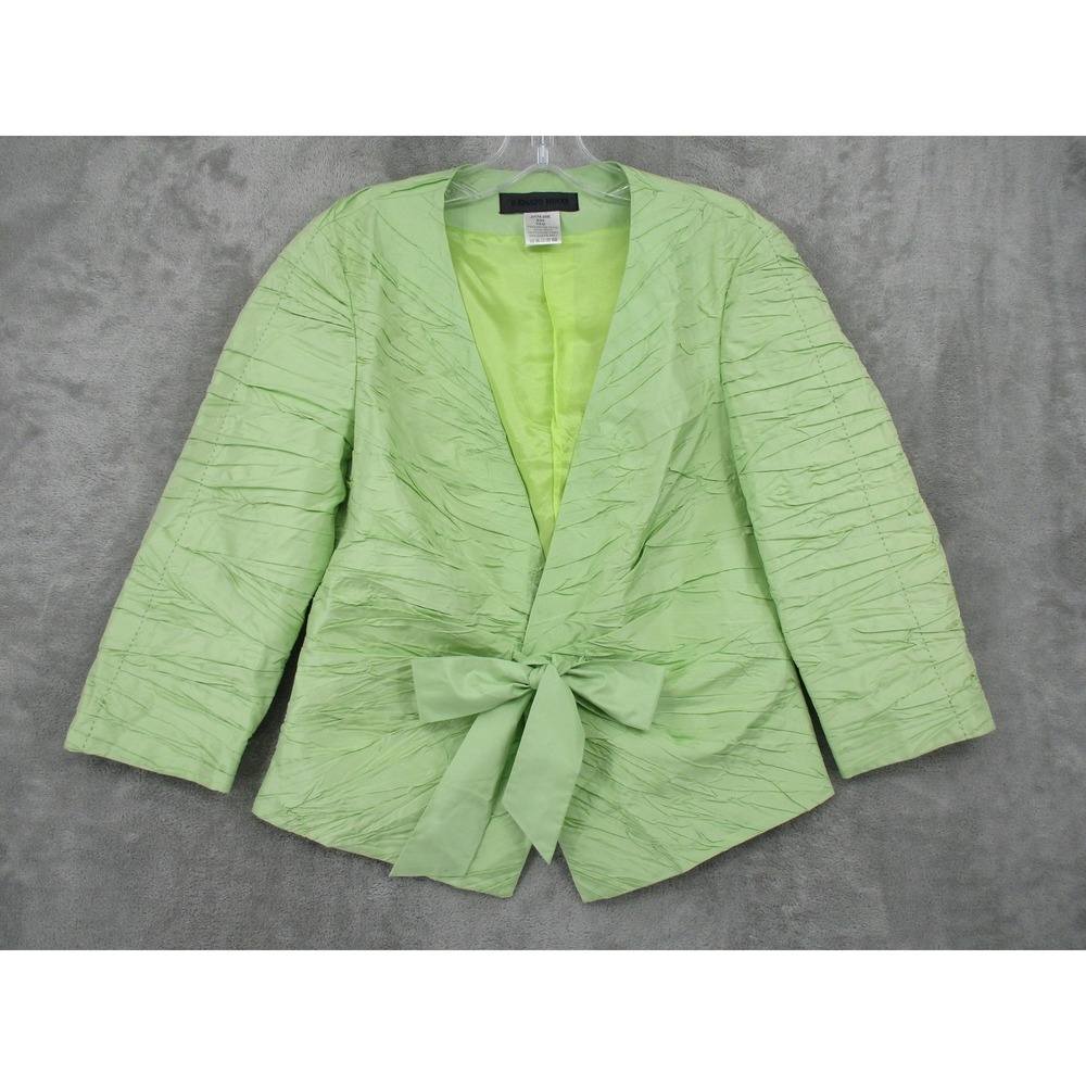 Renato‎ Nucci Jacket Womens EU 30 US 0-2 Silk Tie Bow Crinkle Lightweight Lined